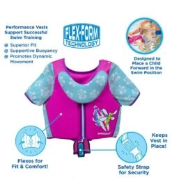 Kids' Deluxe Swim Trainer Vest With Collar -Swimming Shops 5665917108392 pinkblue 4a