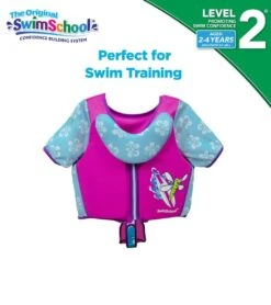 Kids' Deluxe Swim Trainer Vest With Collar -Swimming Shops 5665917108392 pinkblue 5a