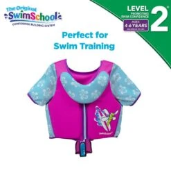 Kids' Deluxe Swim Trainer Vest With Collar -Swimming Shops 5665917108392 pinkblue 6a