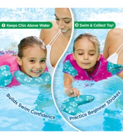 Kids' Deluxe Swim Trainer Vest With Collar -Swimming Shops 5665917108392 pinkblue 7a