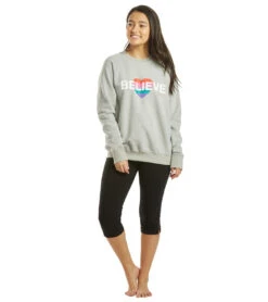 Spiritual Gangster Believe Classic Crew Sweatshirt -Swimming Shops 5666054176936 mediumheathergrey 4a