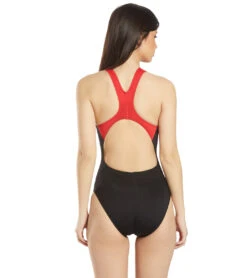 Women's Surf Splice Wave Back One Piece Swimsuit -Swimming Shops 5666066137256 red 3a
