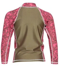 Girls' Pineapple Hot Pink Long Sleeve Rashguard (Toddler, Little Kid, Big Kid) -Swimming Shops 5666565718184 pineapplehotpink 2a