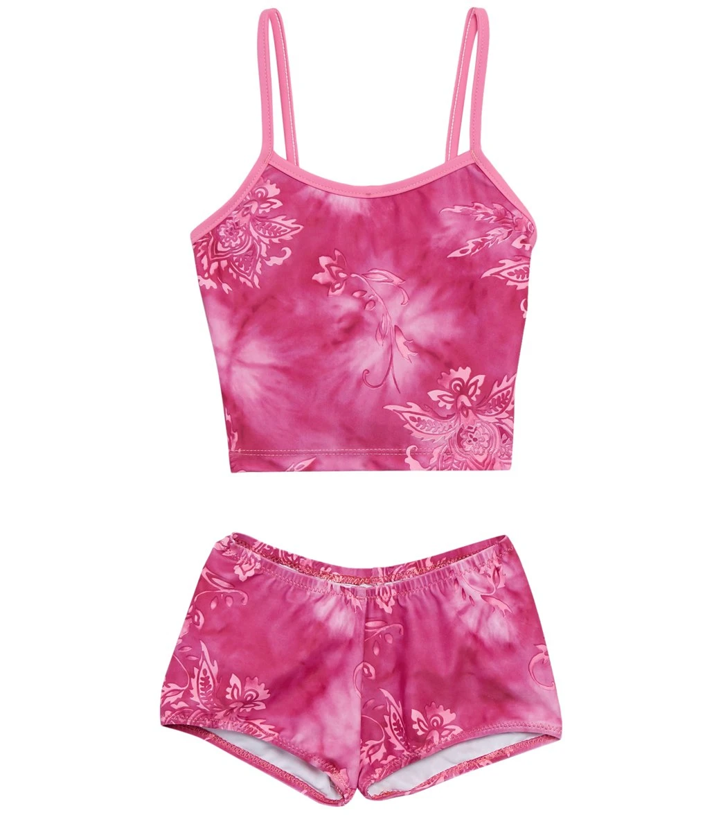 Girls' Starburst Pink Surf Bottom Two Piece Tankini Set (Toddler, Little Kid, Big Kid) 1 Girls' Starburst Pink Surf Bottom Two Piece Tankini Set (Toddler, Little Kid, Big Kid)