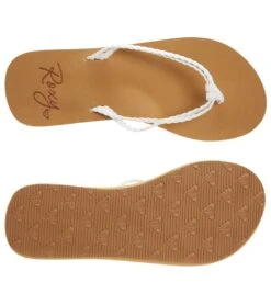 Roxy Girls' Costas Flip Flop (Little Kid, Big Kid) -Swimming Shops 5667054846120 white 4a