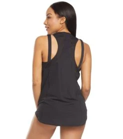 Tommy Bahama Island Active Solid Cover Up Tank Top -Swimming Shops 5667140829352 black 3a