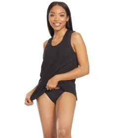 Tommy Bahama Island Active Solid Cover Up Tank Top -Swimming Shops 5667140829352 black 4a