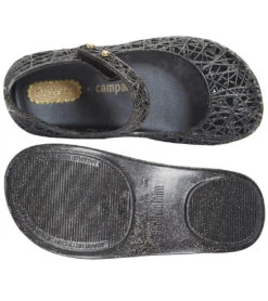Girls' Mini Zig Zag Mary Jane (Toddler) -Swimming Shops 5667630448808 blackglitter 4a
