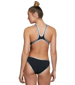 Arena Women's One Big Logo One Piece Swimsuit 7 Arena Women's One Big Logo One Piece Swimsuit -Swimming Shops 5667733176488 blacksilver 3a