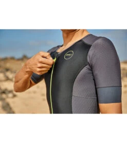 Zone3 Men's Aquaflo Plus SS Trisuit -Swimming Shops 5668190585000 blackgreyneongreen 5a