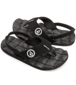 Volcom Boys' Recliner Sandal (Little Kid) -Swimming Shops 5668314742952 blackwhite 4a