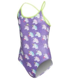 TURBO Girls' Unicorn One Piece Swimsuit