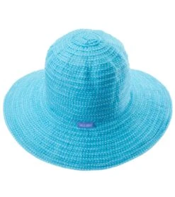Girl's Petite Scrunchie Hat (5-12 Years) -Swimming Shops 5668924063912 turquoisewhite 2a