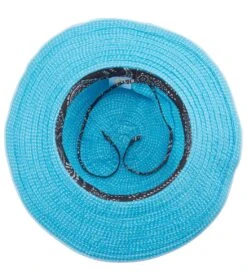 Girl's Petite Scrunchie Hat (5-12 Years) -Swimming Shops 5668924063912 turquoisewhite 3a