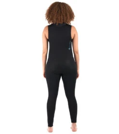 Level Six Women's Farmer Jane Front Zip Long Jane Neoprene Wetsuit -Swimming Shops 5669079318696 black 3a