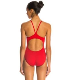 Reliance Solid V-Back One Piece Swimsuit 5 Reliance Solid V-Back One Piece Swimsuit -Swimming Shops 5669963530408 red 3a