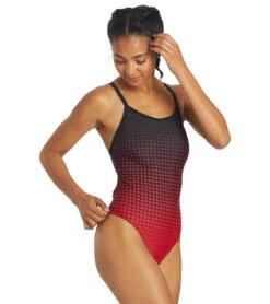 Molecule Thin Strap One Piece Swimsuit -Swimming Shops 5670700581032 redblack 3a