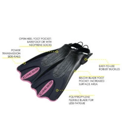 CRESSI Short Adjustable Travel Fin -Swimming Shops 5672163705000 pink 3a
