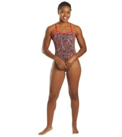 Nike Women's HydraStrong Pixel Party Crossback One Piece Swimsuit -Swimming Shops 5677840629928 universityred 4a