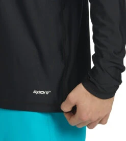 Men's L/S UPF 50+ Relax Fit Swim Shirt -Swimming Shops 6175085920424 black 6a