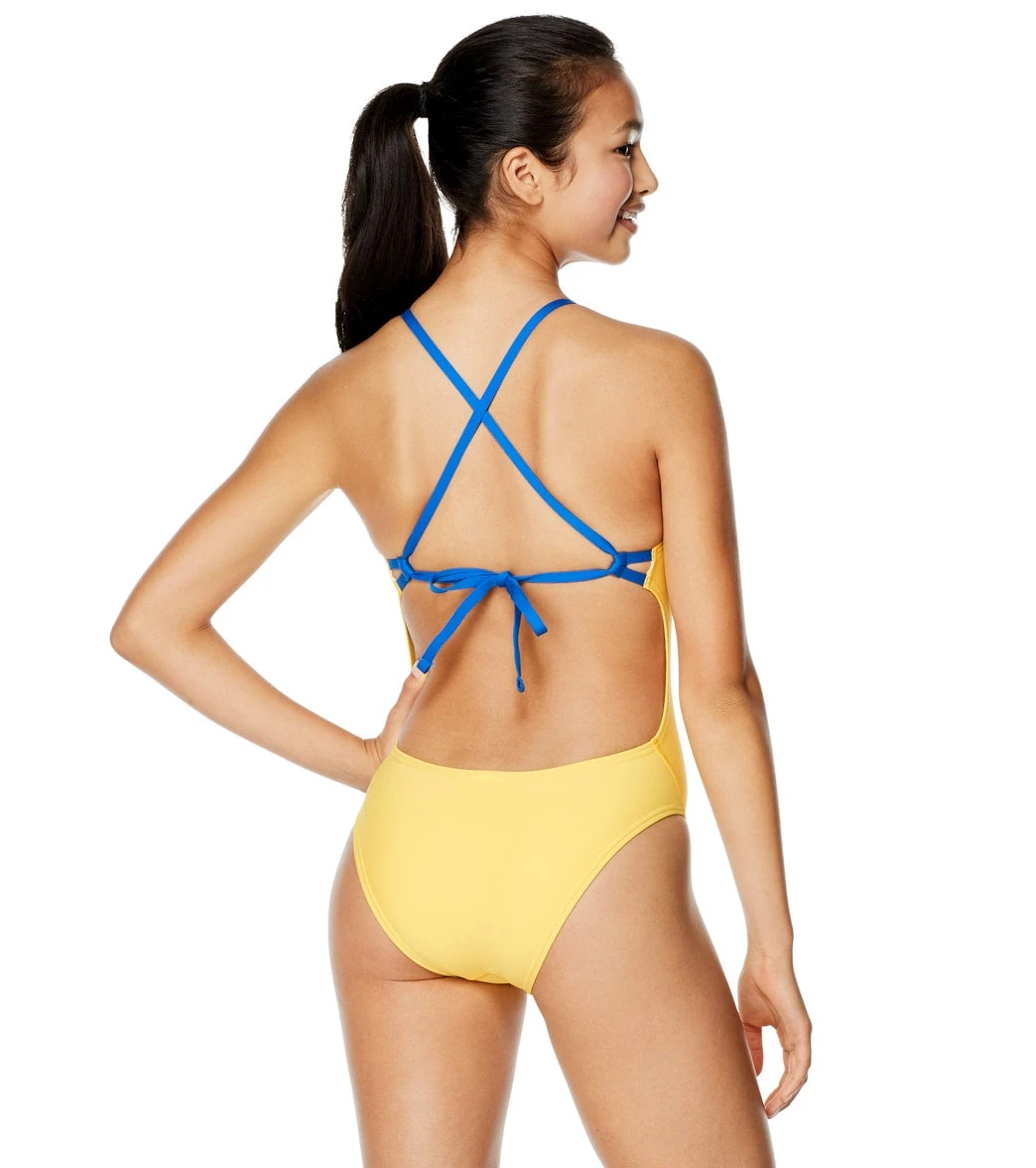 Speedo Women's Solid Tie Back One Piece Swimsuit 2 Speedo Women's Solid Tie Back One Piece Swimsuit - Image 2