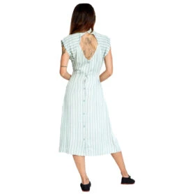 RVCA Women's Nouveau Midi Dress -Swimming Shops 6612053262504 aquahaze 3a