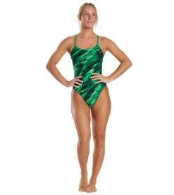 TYR Women's Vitric Trinityfit One Piece Swimsuit -Swimming Shops 6663779877032 green 4a