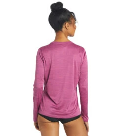 Women's L/S Hybrid UPF 50+ Sun Shirt 6 Women's L/S Hybrid UPF 50+ Sun Shirt -Swimming Shops 6728916631720 fushia 3a