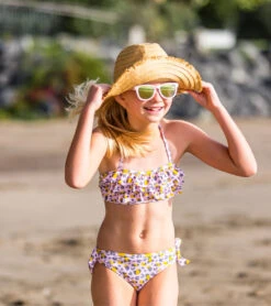 Girls' Leopard Love Two Piece Bandeau Bikini Set (Toddler, Little Kid, Big Kid) -Swimming Shops 6747572928680 pink 3a