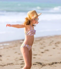 Girls' Leopard Love Two Piece Bandeau Bikini Set (Toddler, Little Kid, Big Kid) -Swimming Shops 6747572928680 pink 4a