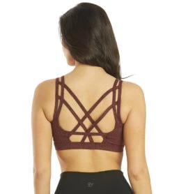 Radiant Cheetah Strappy Back Sports Bra -Swimming Shops 6769287168168 burgundycheetah 3a