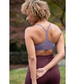 Delight Solid Racer Back Sports Bra -Swimming Shops 6769288609960 purpletaupe 6a