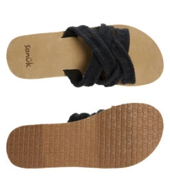 Sanuk Women's Fraidy Slide Sandal -Swimming Shops 6790402801832 black 4a