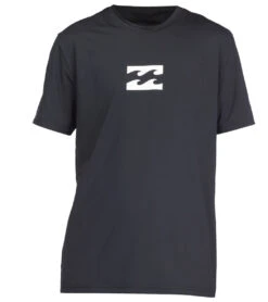 Billabong Boys' All Day Wave Loose Fit Short Sleeve Rashguard -Swimming Shops 6908218048680 black 3a
