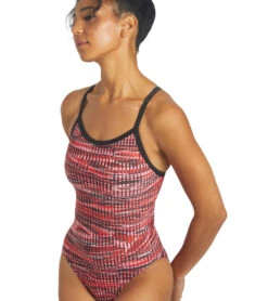 Drift Thin Strap One Piece Swimsuit -Swimming Shops 6942387339432 red 5a