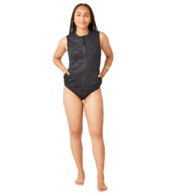 Stella Zip Up Insulated Swim Vest -Swimming Shops 6951294075048 blackcascadeembossed 4a