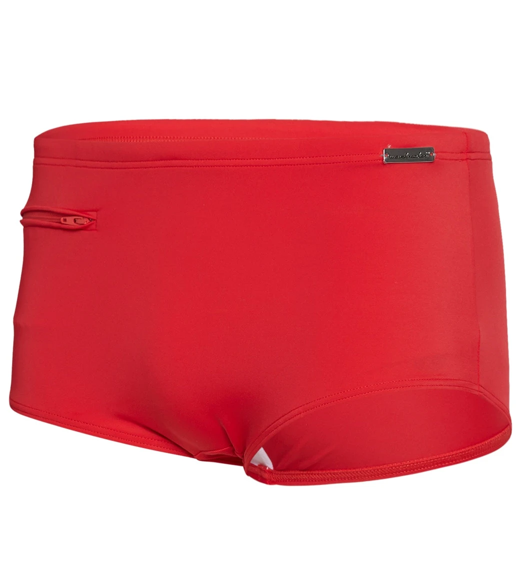 Men's Badehose Solid Square Leg Swim Short 1 Men's Badehose Solid Square Leg Swim Short