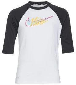 Nike Girls' Script Logo Half Sleeve Hydroguard (Big Kid)