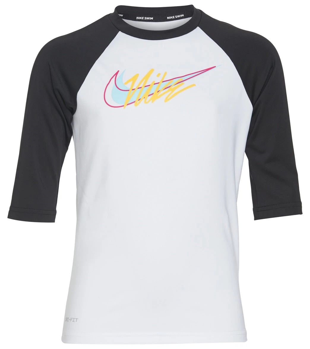 Nike Girls' Script Logo Half Sleeve Hydroguard (Big Kid) 1 Nike Girls' Script Logo Half Sleeve Hydroguard (Big Kid)