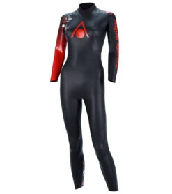 AQUASPHERE Women's Racer V3 Tri Wetsuit -Swimming Shops 7197878124712 blackred 4a