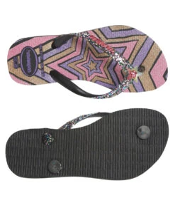 Havaianas Kid's Slim Glitter II Sandal (Toddler, Big Kid) -Swimming Shops 7203783311528 black 4a