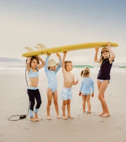 Girls' Aqua Bloom Sustainable Swim Leggings (Big Kid) -Swimming Shops 7217015685288 blue 3a