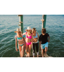 Girls' Aqua Bloom Sustainable Swim Leggings (Big Kid) -Swimming Shops 7217015685288 blue 6a