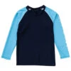 Boys' Navy Aqua Sleeve Sustainable LS Rash Top (Toddler, Little Kid, Big Kid)