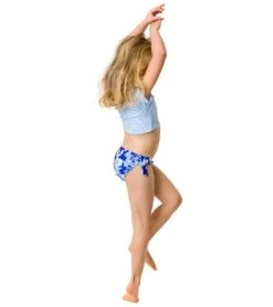 Girls' Mango Tango Sustainable Crop SS Rash Top Set (Little Kid, Big Kid) -Swimming Shops 7217022271656 blue 6a