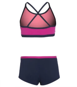 Girls' Two Piece Bikini Set (Little Kid, Big Kid) -Swimming Shops 7236622516392 navypurple 3a