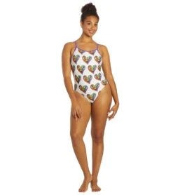 Sporti X Tyler Wallach Limited Edition Heart Face Tie Back One Piece Swimsuit -Swimming Shops 7242999529640 white 7a