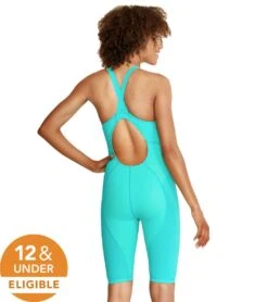 Speedo Women's Vanquisher Kneeskin Tech Suit Swimsuit -Swimming Shops 7300840652968 blueice 3a