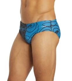 Sporti X ALILscribble Limited Edition Divide Brief Swimsuit -Swimming Shops 7326810996904 blueblack 11a