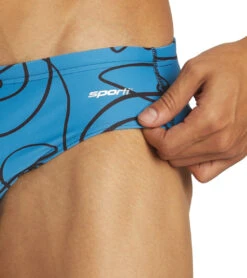 Sporti X ALILscribble Limited Edition Divide Brief Swimsuit -Swimming Shops 7326810996904 blueblack 12a